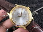 Perfect Replica Omega De Ville Silver Roman Dial Rose Gold Case Watch 